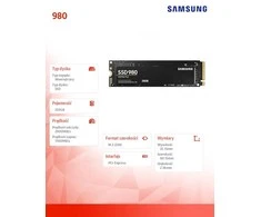 Kietasis diskas SSD Samsung 980/250 GB/SSD form factor M.2 2280/SSD sąsaja M.2 NVME/Rašymo greitis 1300 MB/s/Skaitymo greitis 2900 MB/s/MZ-V8V250BW