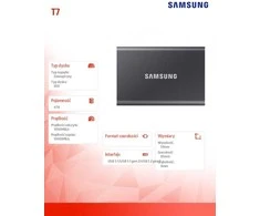 Kietasis diskas Samsung nešiojamas SSD | T7 | 4000 GB | USB 3.2 | Pilka