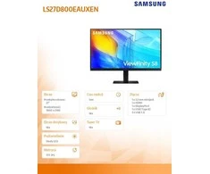 Monitorius - Samsung S80D 27" 4K Ultra HD Juodas