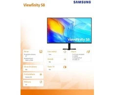 Monitorius SAMSUNG MT LED LCD 37 colių „ViewFinity S8“ (S80D) 3840x2160 UHD