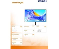 Monitorius - Samsung Monitorius ViewFinity S8 37" 3840x2160 KVM USB Hub