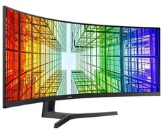 Monitorius - Samsung ViewFinity S9 S49C950UAU 49", Lenktas, Dual QHD, KVM, Juodas