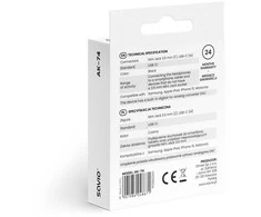 Adapteris USB Savio AK-74 USB-C - Jack 3.5mm Juodas (SAVAK-74)