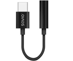 Adapteris USB Savio AK-74 USB-C - Jack 3.5mm Juodas (SAVAK-74)