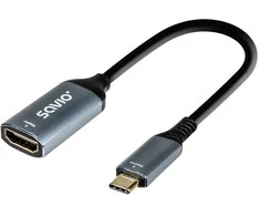 Savio Adapteris USB-C (M) - HDMI (F), 4K, 60Hz, aliuminio, AK-78