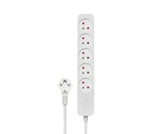 Power strip Savio viršįtampių 5 lizdai 3 m baltos (SAVLZ- 09)
