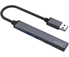 USB adapteris – Savio AK-70 3 × USB-A 2.0, 1 × USB-A 3.1 Gen 1, 4-in-1, 5 Gbps