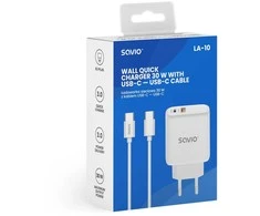 Savio Įkroviklis jungiama į tinklą LA-10 30W Quick Charge Power Delivery 3.0 Balta + Kabelis
