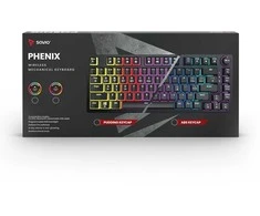 Belaidė mechaninė klaviatūra - SAVIO PHENIX Gateron Geltona Pro Pudding