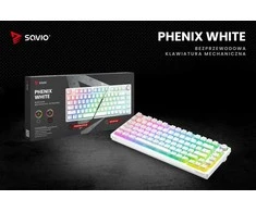 Savio Klaviatūra mechaninė belaidė PHENIX Baltas Gateron Raudona Pro, Pudding