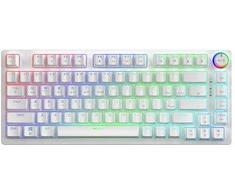 SAVIO PHENIX Baltas Belaidė mechaninė klaviatūra, Gateron Raudona Pro, ABS