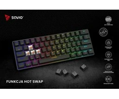 SAVIO BLACKOUT X2 mechaninė klaviatūra OUTEMU Peach tyli, karšto keitimo