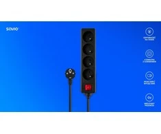 Savio Maitinimo juosta 4 lizdai, 3 m, LZ-14