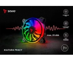 Ventiliatoriai - Savio Fan-01 4 Vnt. 120 Mm ARGB Su Valdikliu Ir Nuotolinio Valdymo Pultu