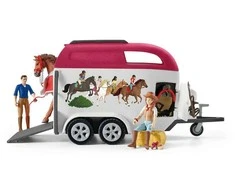 SCHLEICH HORSE CLUB Nuotykis keliaujant automobiliu su priekaba arkliams