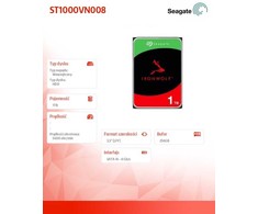 Kietasis diskas – „Seagate IronWolf“ 1 TB 256 MB 5400 RPM SATA III
