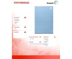 Kietasis diskas Seagate One Touch 1TB mėlyna