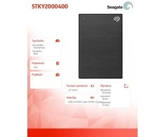 „Seagate One Touch“ 2 TB juodas kietasis diskas