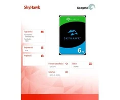 „SEAGATE“ HDD „SkyHawk Surveillance“ (3,5 colio/6 TB/SATA 6 Gb/s/rpm 5400)