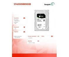 „SEAGATE HDD Server Exos 7E10 512N“ (3,5 colio / 4 TB / SATA 6 Gb/s / 7200 aps./min.)