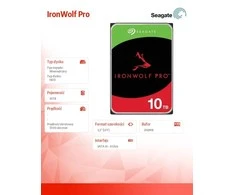 „SEAGATE Ironwolf PRO Enterprise NAS HDD 10TB 7200rpm 6Gb/s SATA 256MB cache 8.9cm 3.5inch 24x7“ skirtas NAS ir RAID Rackmount sistemoms, juodos spalvos