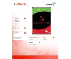 „SEAGATE Ironwolf PRO Enterprise NAS HDD 4TB 7200rpm 6Gb/s SATA 256MB cache 8.9cm 3.5inch 24x7“ skirtas NAS ir RAID Rackmount sistemoms, juodos spalvos