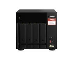 Serveris QNAP | 4 lizdų QTS ir QuTS hero NAS | TS-473A-8G | Iki 4 HDD/SSD su karšto keitimo funkcija | AMD Ryzen | Ryzen V1500B keturių branduolių | Procesoriaus dažnis 2,2 GHz | 8 GB | DDR4