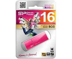 SILIKONIO MAITINIMO KOMPIUTERIS &amp; COMMUNICAT SILICON POWER atmintis USB Blaze B05 16GB USB 3.2 Rožinė