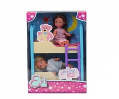 Simba Doll Evi rinkinys iš 2 lėlių dviaukštės lovos priedų