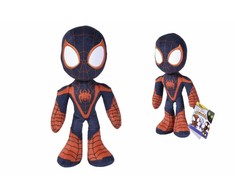 Mattel Marvel talismanas Spiderman Miles Morales pliušinis žaislas 25 cm su švytinčiomis tamsoje akimis