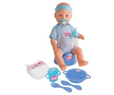 Lėlė naujagimis berniukas Simba Boy New Born Baby, su puoduku ir kitais aksesuarais