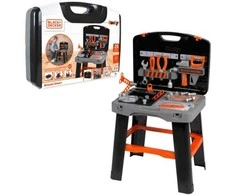 Black &amp; Decker Juodas &amp; Decker Dirbtuvės Smoby Juodas &amp; Decker Bricolo Smart, juoda/pilka/oranžinė