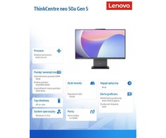 Stacionarus kompiuteris Lenovo ThinkCentre neo 50a Intel® Core™ i5 i5-13420H 68.6 cm (27") 1920 x 1080 pikselių All-in-One PC 16 GB DDR5-SDRAM 512 GB SSD Windows 11 Pro Wi-Fi 6 (802.11ax) Pilkas