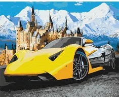 Symag Paint it! Tapyba pagal skaičius. Lamborghini prie pilies 40 x 50 x 1,5 cm