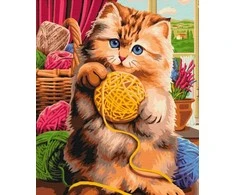 Symag Paint it! Tapyba pagal skaičius. Katė su siūlais 40 x 50 x 1,5 cm
