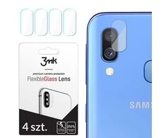 3Mk FlexibleGlass Lens Samsung A40 A405 hibridinis stiklas fotoaparato objektyvui 4 vnt.