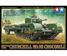 Tamiya Churchill Mk.VII Crocodile britų tankas 1/48 surinkimo rinkinys