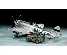 Tamiya – Republic P-47D Thunderbolt „Bubbletop“ ir 1/4 tonos 4x4 lengvųjų transporto priemonių rinkinys, 1/48, 25214