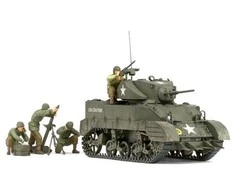 Tamiya M5A1 amerikiečių lengvasis tankas 1/35 plastikinis modelis 35313