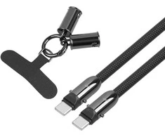 TB 2in1 USB C laidas, raištelis, 1m, juodas