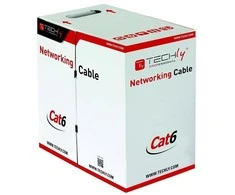 TECHLY 305540 TechlyPro UTP Cat6 masinis kabelis 4x2 kietas 100 varinis 305m dėžė pilka