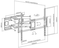 TV laikiklis Techly Staffa a Muro 60-120"