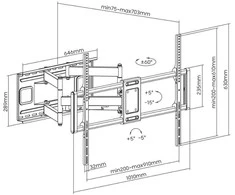TV laikiklis Techly Staffa a Muro 60-120"