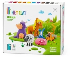 TM Toys Rankdarbių rinkinys Hey Clay gyvūnai 15 spalvų