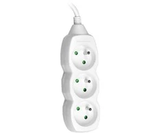 TRACER TRALIS44613 Prailginimo laidas TRACER PowerCord 1,5m 3 lizdai baltas