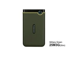 Kietasis diskas TRANSCEND 2TB StoreJet 25M3G USB 3.1 2.5 guminis dėklas su apsauga nuo smūgių, Military Žalias Slim