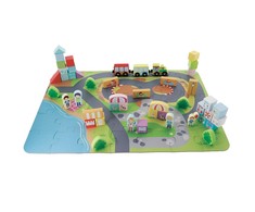 Medinės kaladėlės Trefl O!Blocks Happy Town