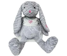Tulilo Maskotka Pliušinis zuikutis, rožinis, 32 cm, pilkas
