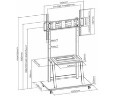 Laikiklis Mobilus LCD/LED televizoriaus stovas ART S-13 37–100 colių, 150 kg