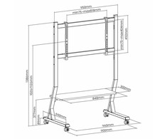 TV staliukas ART SD-22 MOBILUSIS STOVAS + LCD/LED TV MONTAVIMAS 45-90" 60 kg